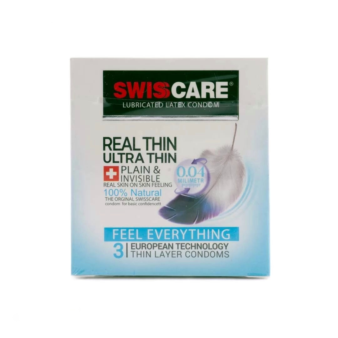 کاندوم مدل (Real Thin Ultra Thin) Swisscare بسته 3 عددی